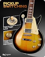 Vista 3 de Leo Jaymz Guitarra eléctrica serie SC - Cuerpo de caoba, diapasón de laurel, humbuckers duales, puente Tune-O-Matic, cuello C, afinadores 18:1