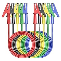Vista 10 de Goupchn Clips de cocodrilo de doble extremo para cables de prueba eléctrica con clips de cobre flexibles de envoltura completa 5 piezas para pruebas