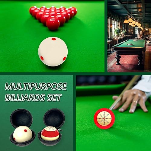 Miniatura 6 de 2 Pcs Billiards Cue Ball 2-14" Pool Cue Ball Practice Training Artifact with A Pair of Three Finger Billiard Gloves 2 Pool Box Bag Table Training