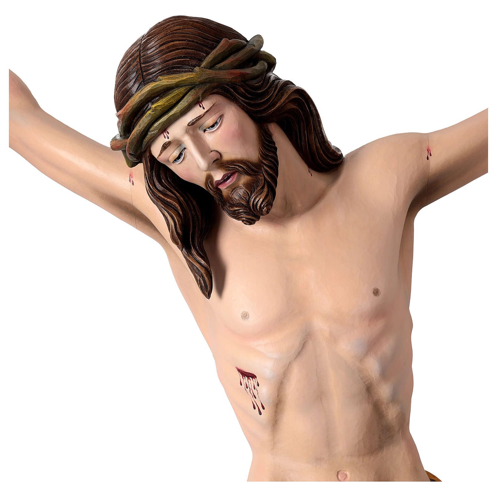 Holyart Krucyfiksy z drewna: Chrystus z drewna malowanego Val Gardena model Siena, 20 cm (7.88 inc.)