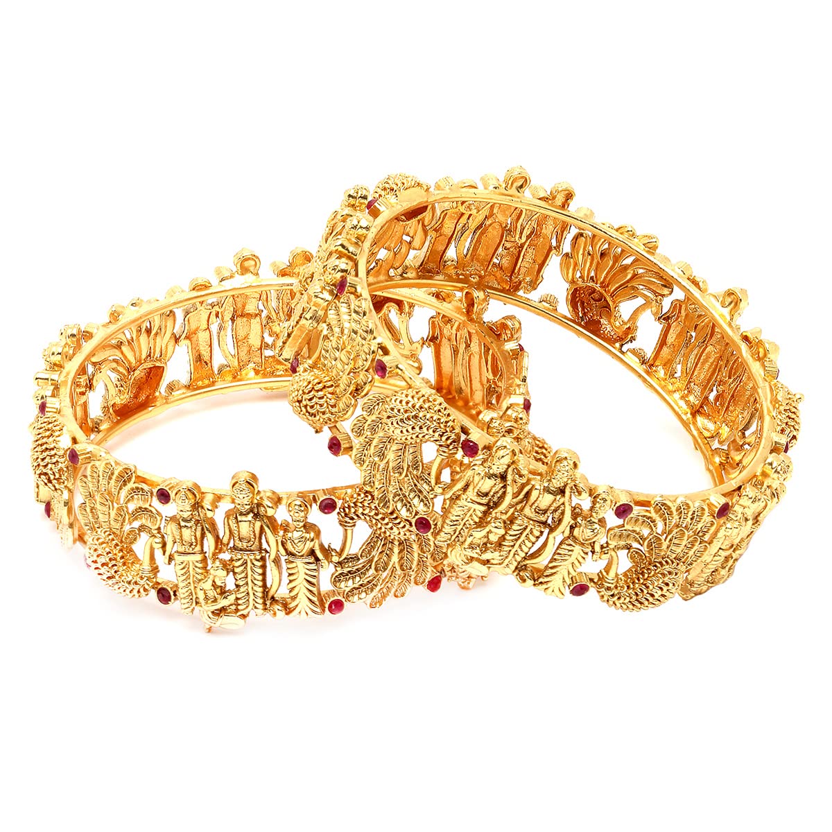Karatcart Gold Plated Set of 2 Shri Ram Bangles for Women (B0C3DBY53N) Amazon Price History, Amazon Price Tracker