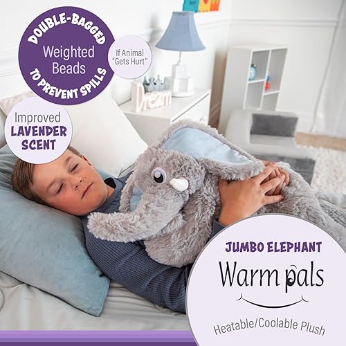 Miniatura 2 de 1i4 Group Weighted Hugs de Warm Pals - Elefante - 4 libras - Acogedores juguetes de peluche con aroma a lavanda para microondas - Animal de peluche