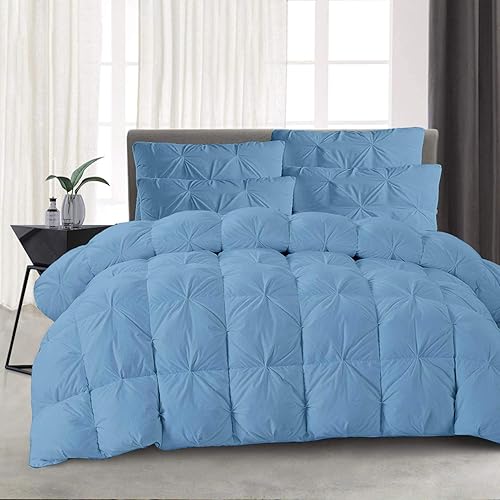 Miniatura 3 de Juego de edredón ultrasuave de la serie 1200 de 5 piezas (edredón + 4 fundas de almohada), algodón egipcio de 21.16 ozm, tamaño individual XL