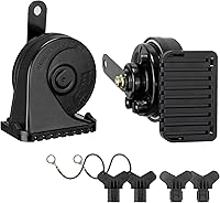 Vista 13 de Bocina de auto adecuada para Chevy/GMC/Ford 12V bocinas de coche ruidosas con parrilla protectora Bocina de caracol eléctrica de doble tono