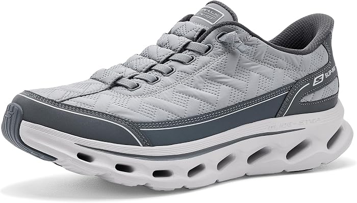 Мужские кроссовки SKECHERS Go Walk Glide-Step 2.0 Cozy-Walker Hands Free Slip-Ins, цвет: Серый — фото 1