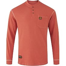 WORKWEYA FR Shirt for Men 5.5oz Lightweight 100% Cotton Flame Resistant Henley Shirt NFPA 2112