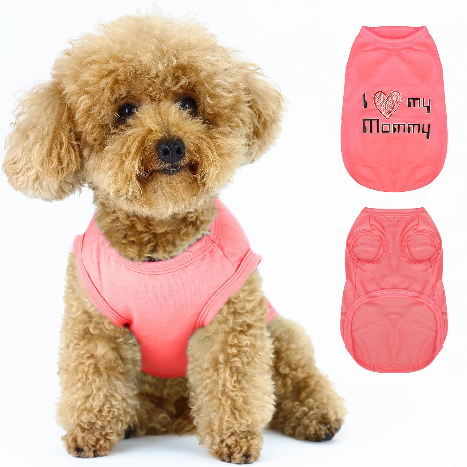 Expressive Pet Vest: Sleeveless Dog Shirt with 'I Love My Mommy' Slogan, Ideal for Chihuahuas, Poodles, Yorkies, and More - Adorable Design, Ultimate