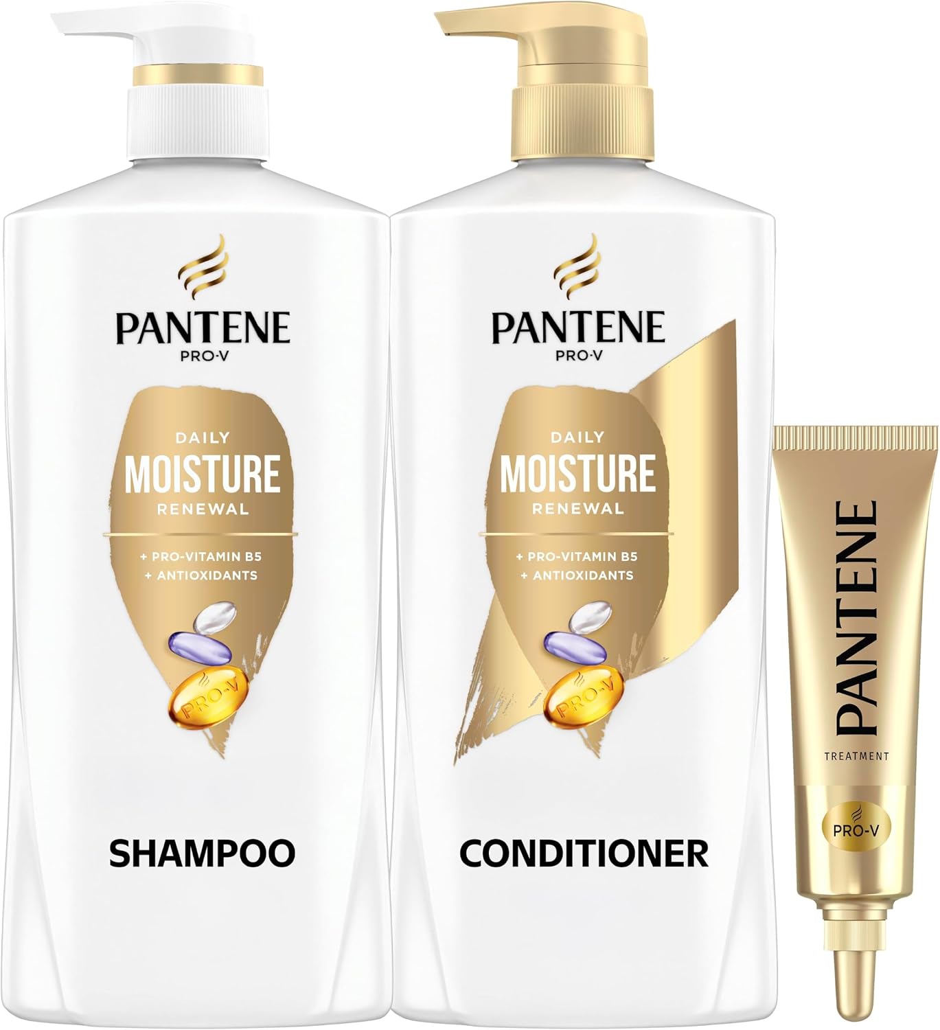 Pantene Daily Moisture Renewal 72 HR Lush Moisture Shampoo & Conditioner Dual Pack, 1.58 L Total