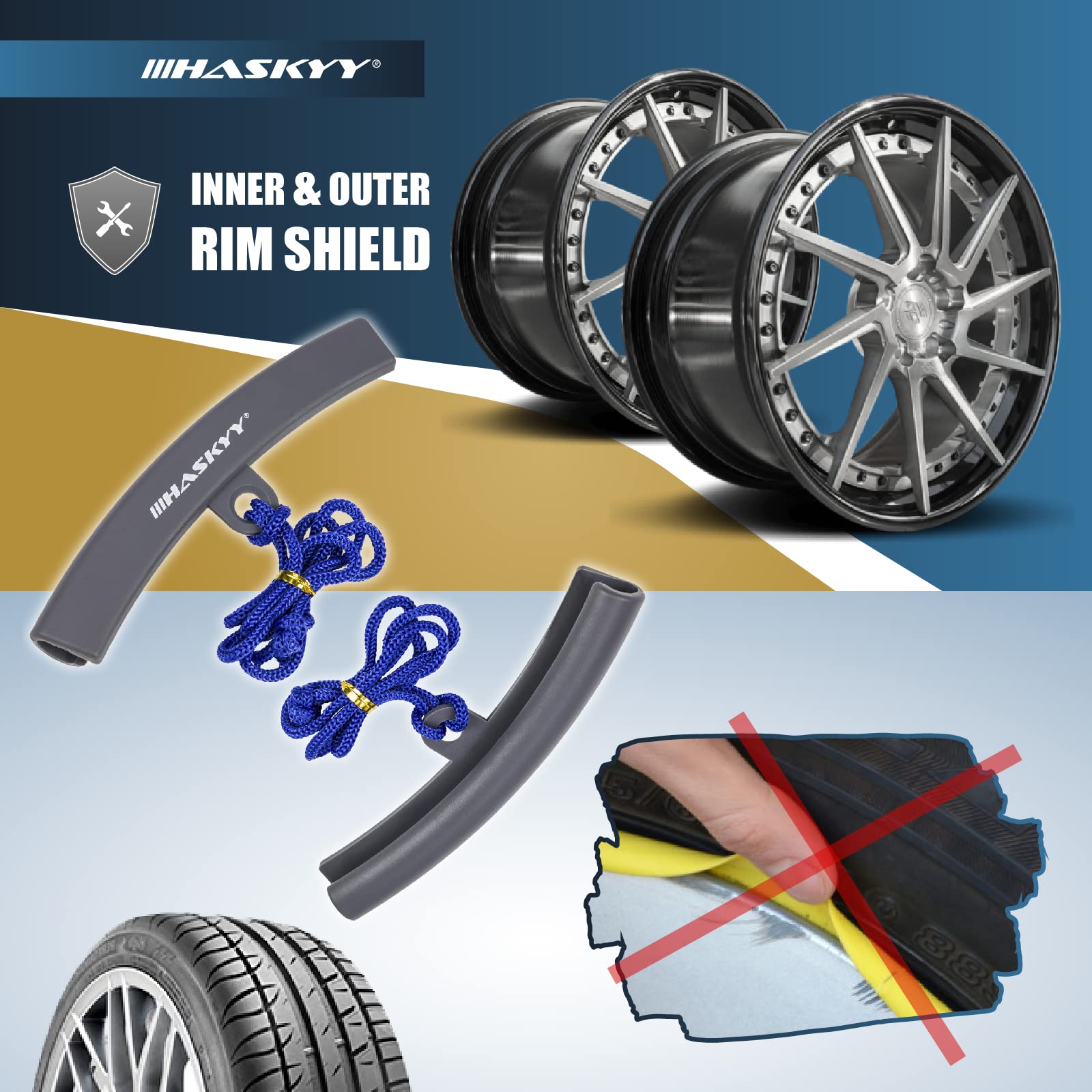 HASKYY Reifenmontierhebel Set 8-teilig - Profi Werkzeug Für Auto & Motorrad