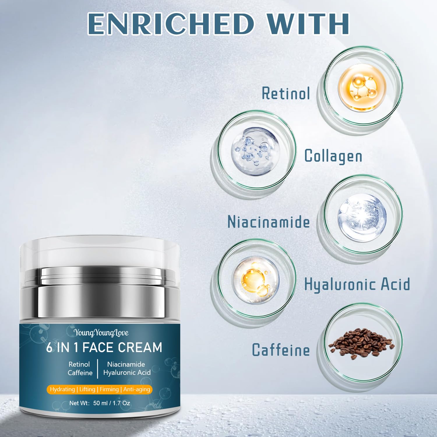 Retinol Cream 6個セット Amazon.com: 6-in-1 Face Cream for Men with Retinol, Hyaluronic