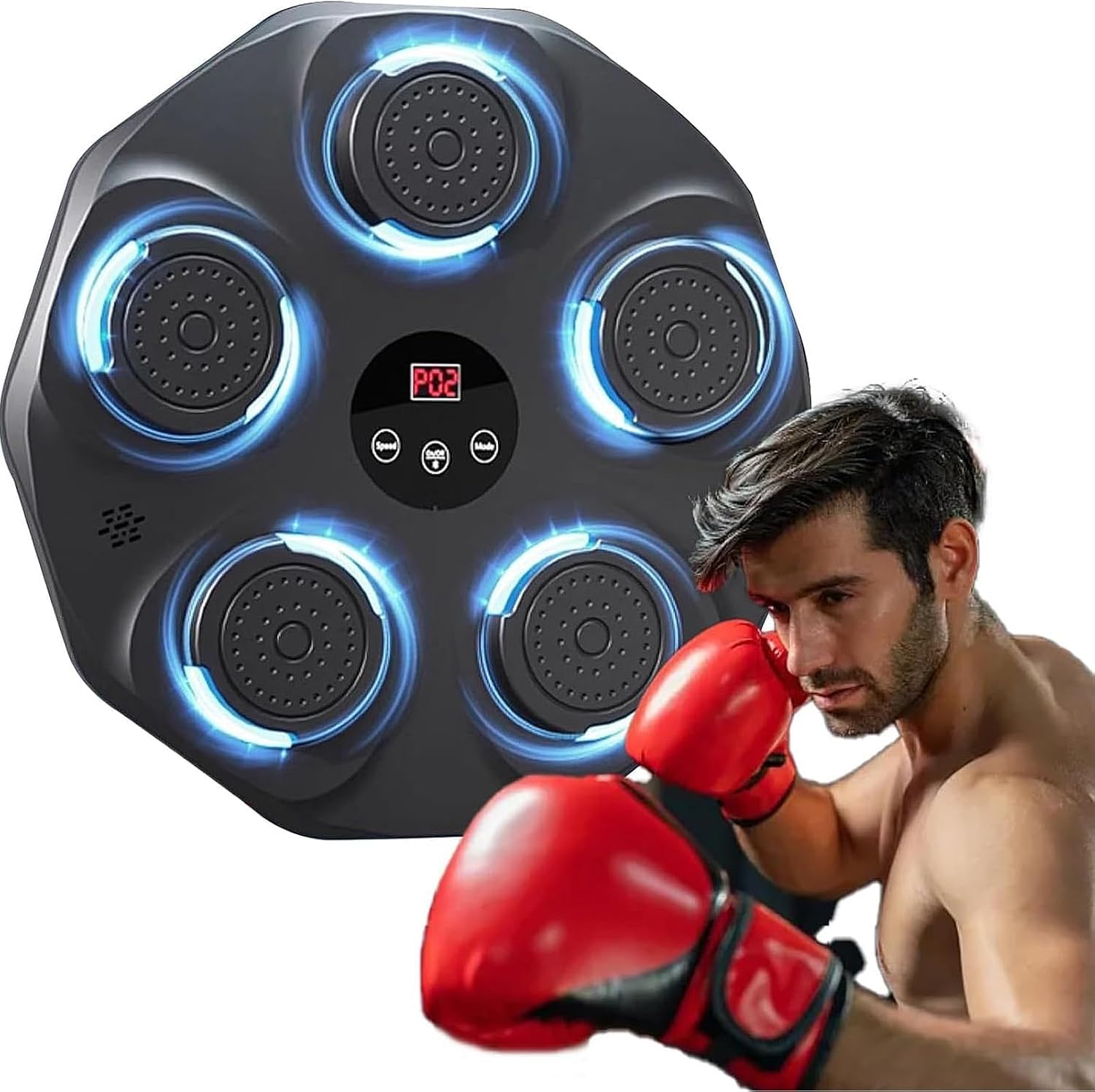 Abhsant Music Boxing Machine Smart Boxing Machine Wall Mounted Music Punching Machine Trainer, Electronic Boxing Machine Boxing Workout Equipment, Wall Punching Pad for Boxing Music (AB-01)