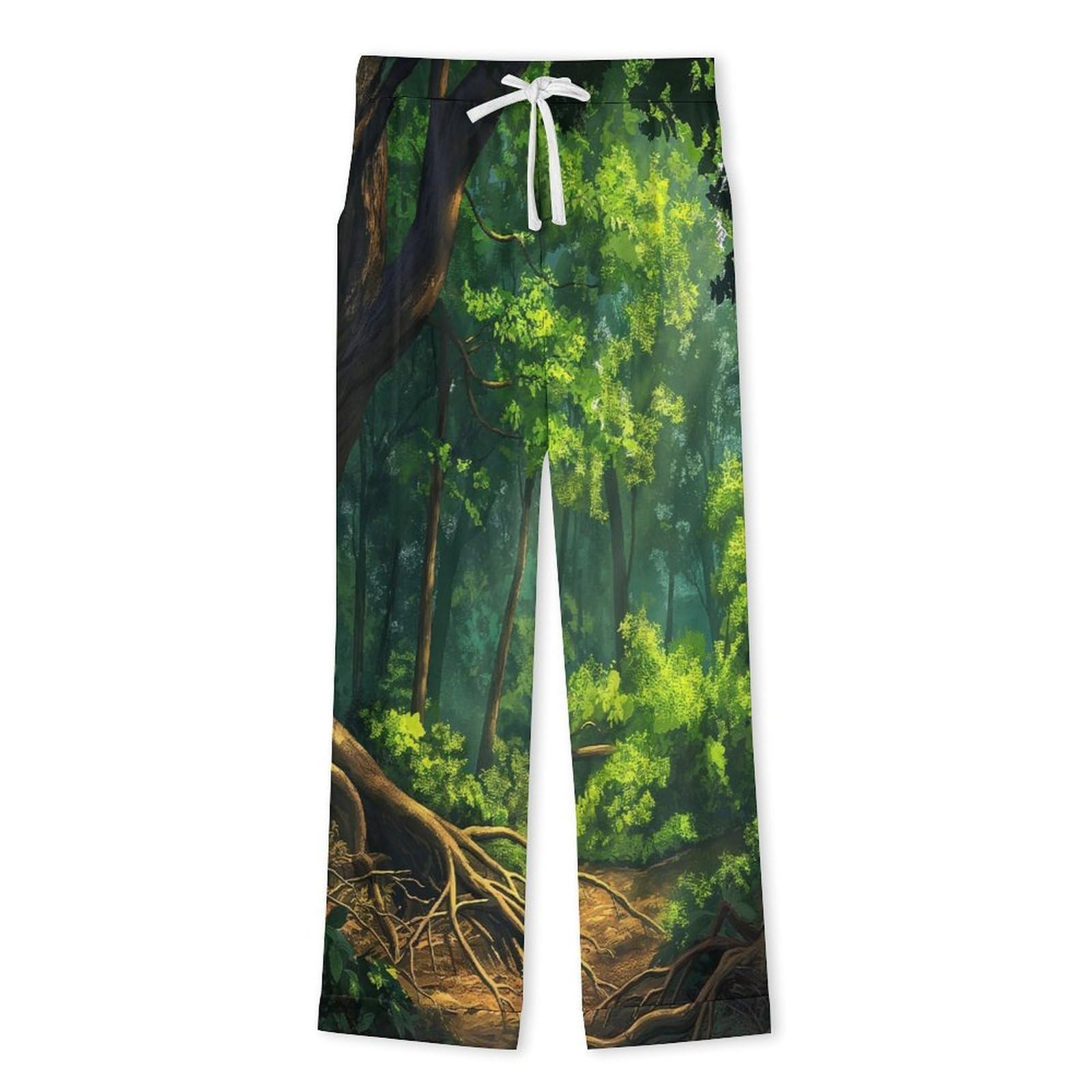 OLEETS Completo Pigiama da Uomo - Paesaggio Forestale Top E Pantaloni in 2 Pezzi Pigiama Casual E Ampio A Maniche Lunghe Morbido Autunnale E Invernale.
