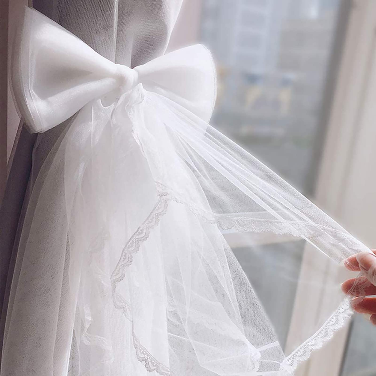 Raffhalter aus Spitze für Vorhänge, Schleife, drapiert, Fenster-Raffhalter, dekorativer Vorhanghalter, europäischer Stil, Halter für Fenstervorhänge, Boho-Dekor, Quaste für Kinderzimmer
