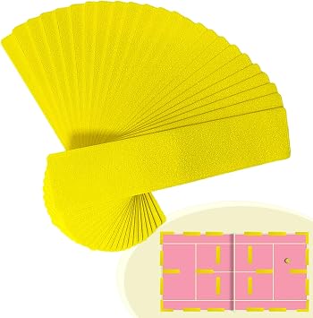 Pickleball Court Marking kit, 24 Pcs Court Line Marker Strips, Yellow Boundary Markers, Portable Temporary Court Lines for Pickleball Tennis Basketball Volleyball Indoor & Outdoor Training