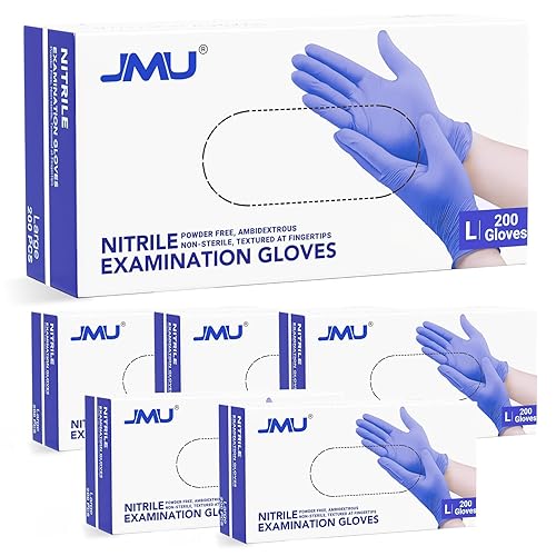 Miniatura 14 de JMU Guantes de nitrilo negros, tamaño pequeño, caja de 1200, guantes de examen de nitrilo de 3.5 mil, sin látex, sin polvo Negro -,Violeta
