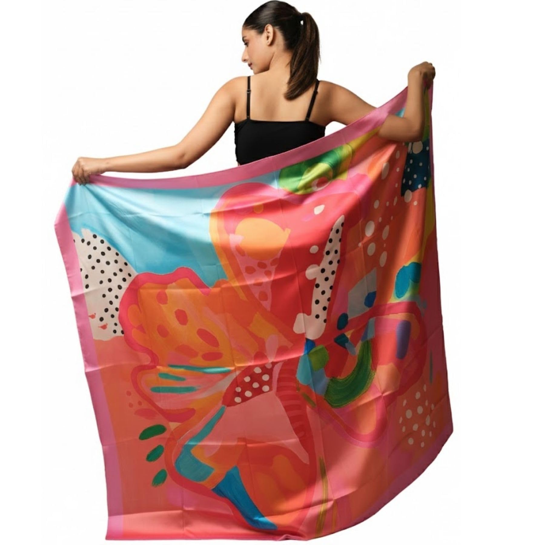 covera Pina Colada Printed Sarong for Women | Lightweight Beach Wrap Skirt | Quick-Dry Swim Cover-Up for Bikini & Swimsuit | Summer Vacation Wear Multicolour-picture-31