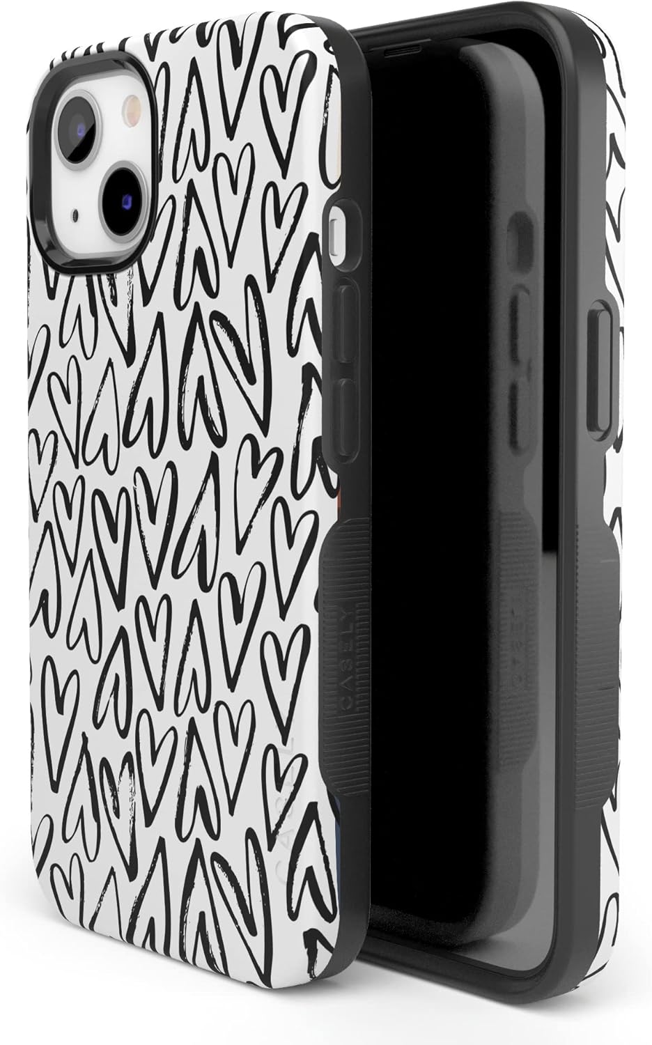 Casely iPhone 14 Case | Heart Throb | Endless Hearts | Bold Protective Design | Compatible with MagSafe