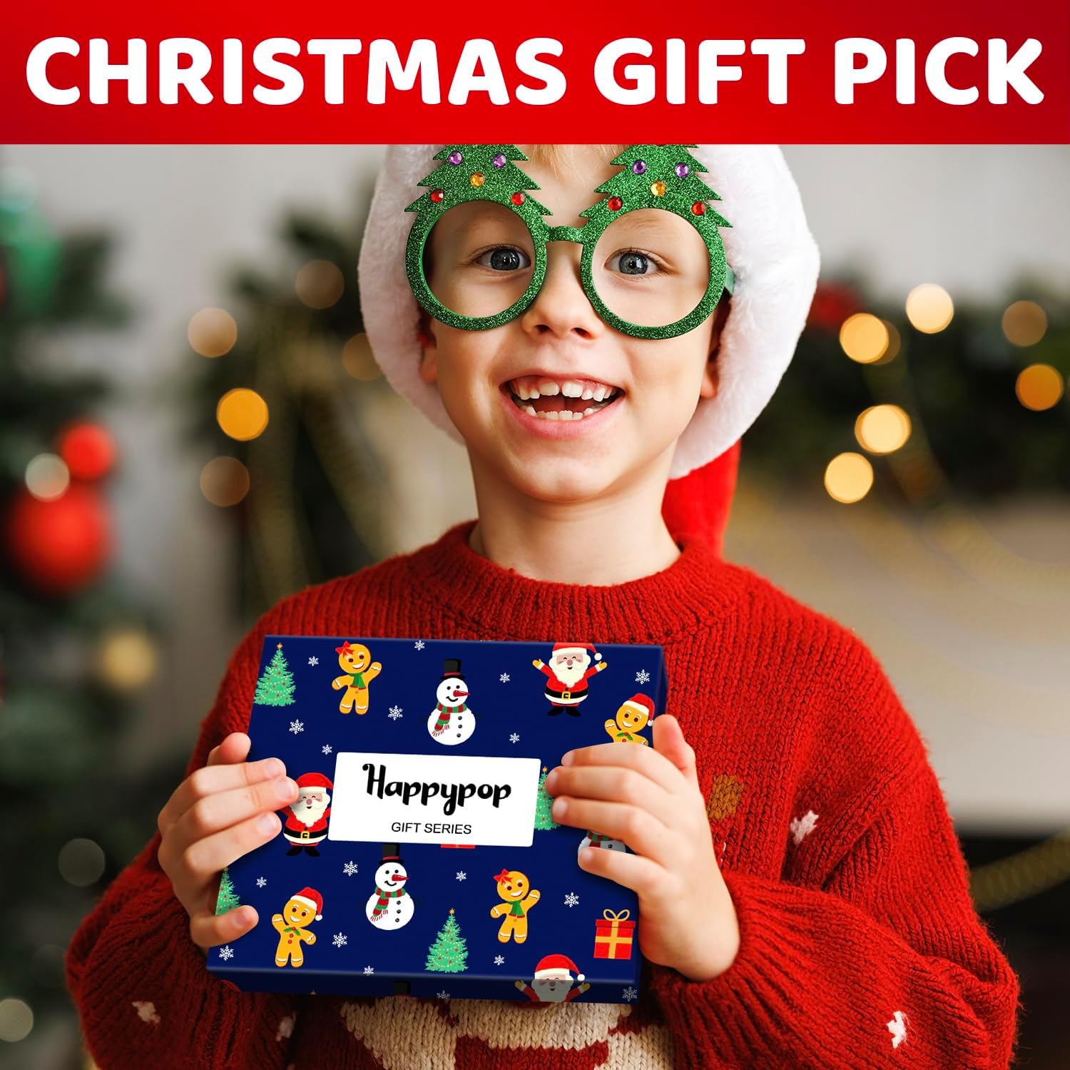 Happypop Christmas Socks - Santa Elf Snowman Gingerbread Xmas Gift with Greeting Card - Image 4