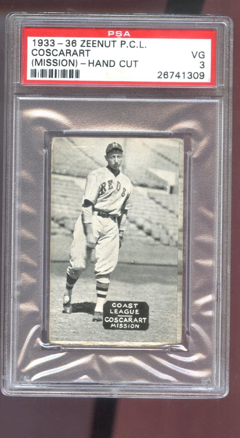 1933 1936 Zeenut Zeenuts Joe Coscarart PSA 3 Graded Baseball Card Pacific Coast League PCL P.C.L. 1934 1935 Mission Reds