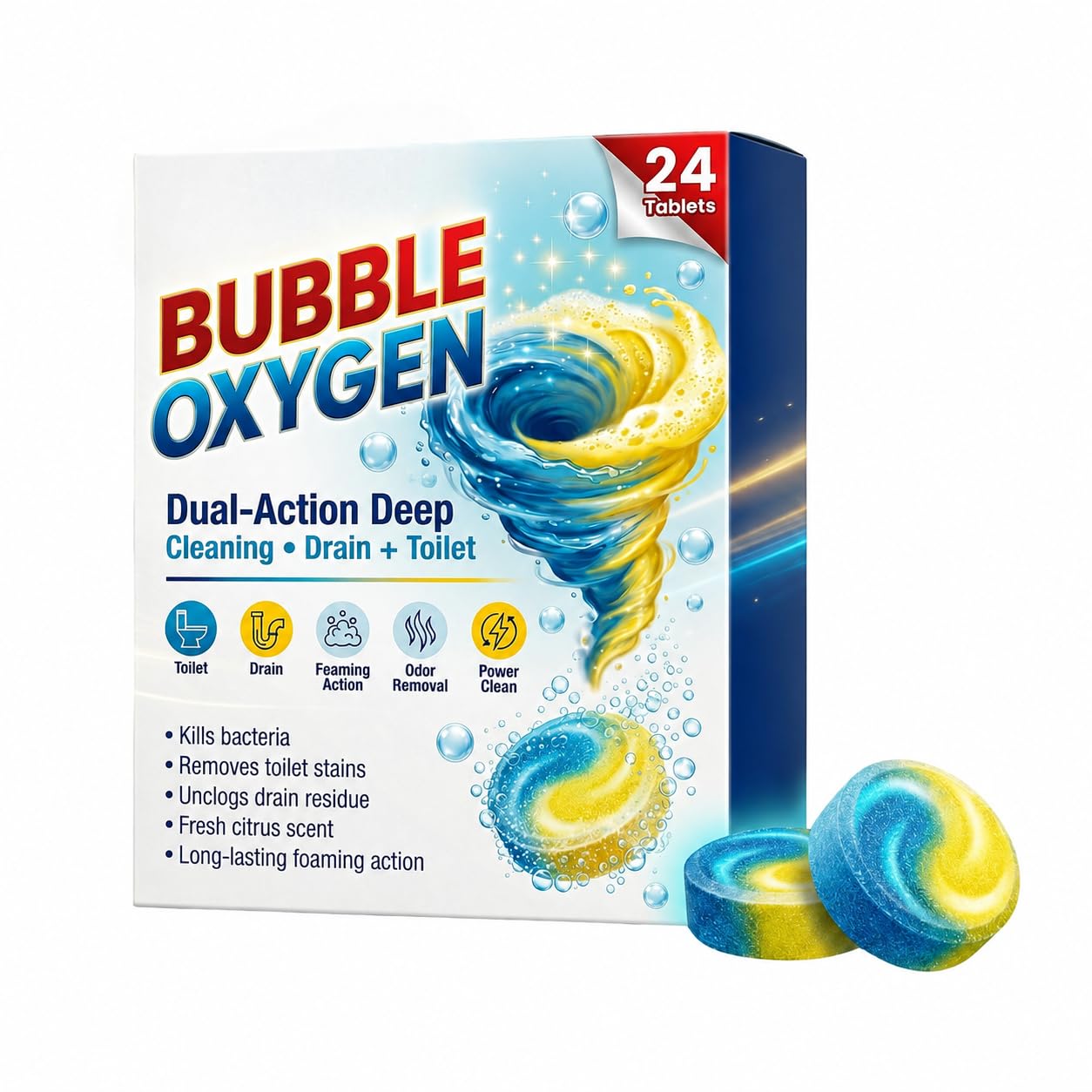 Bubble Oxygen Multi-Purpose Toilet & Drain Cleaning Tablets-picture-21