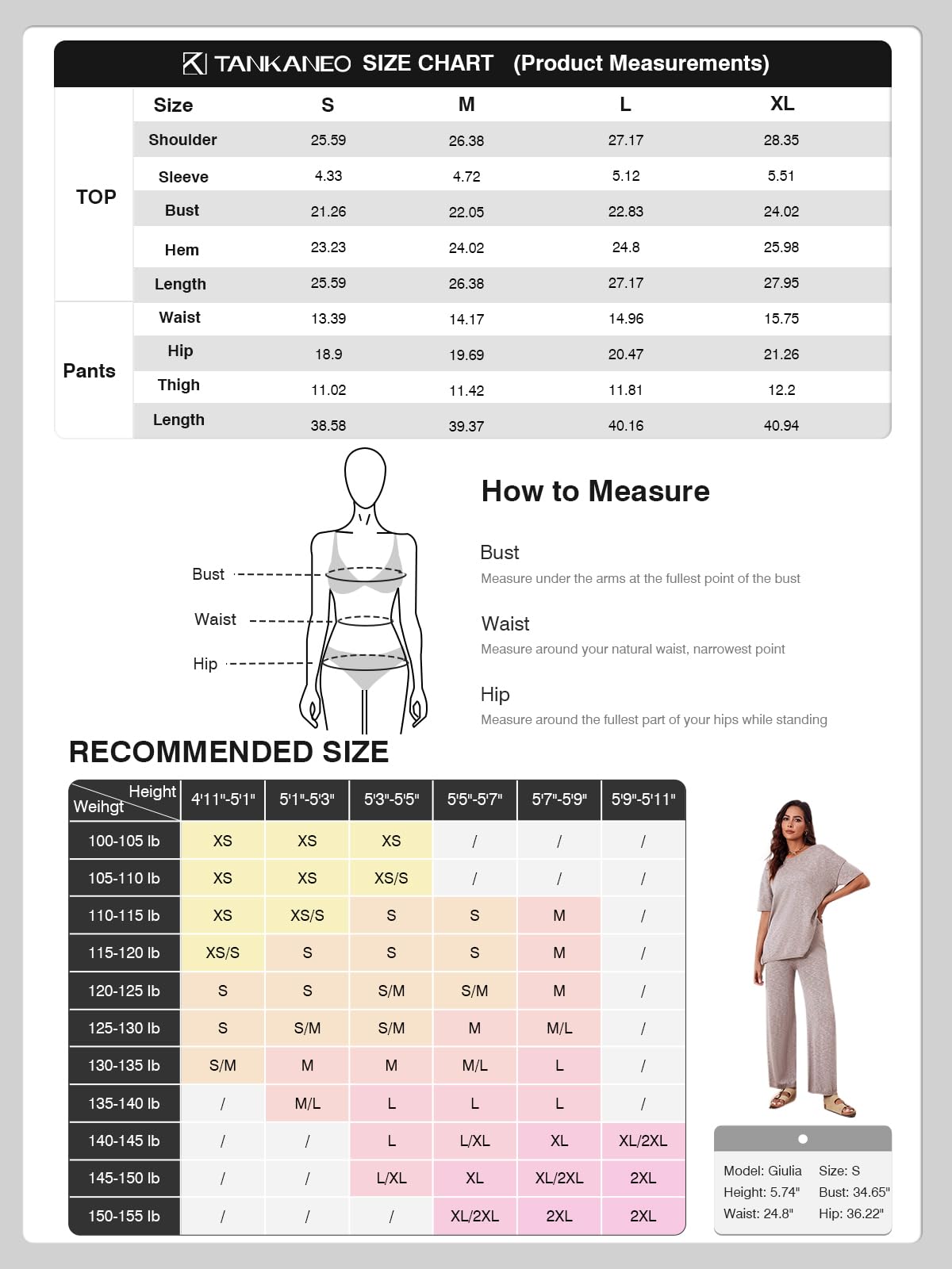 Tankaneo Conjunto de 2 piezas de suéter de punto de manga corta para mujer, conjunto de pantalones de pierna ancha, conjunto de chándal