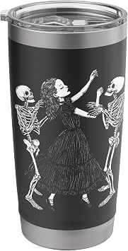Dance With The Dead Woman With Skeletons Stainless Steel Insulated Tumbler