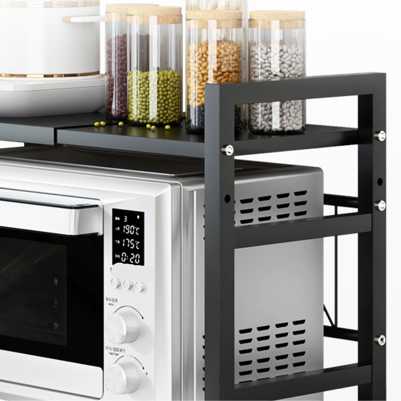 Er's Home Use Metalowy Półka Do Kuchni Wielofunkcyjny Stojak Do Przechowywania Kuchenki Kuchenne Nowoczesny Blat Kuchenny I Sprzęt AGD, Kolor Biały, firmy Er's Home Use.