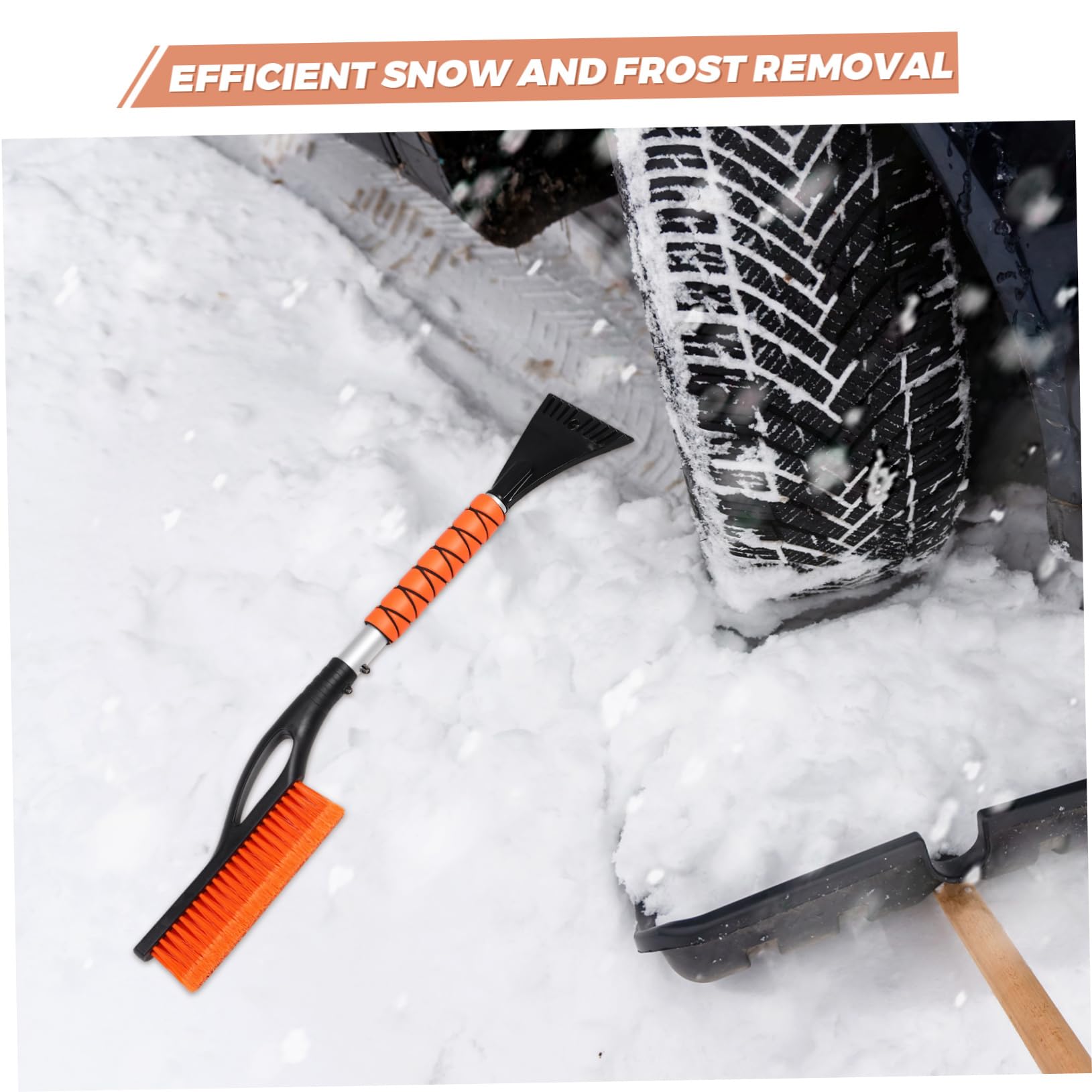 Abaodam Raschietto Ghiaccio Estensibile 2pezzi per Auto e Veicoli Spazzola Neve in ABS+pp per Rimozione Ghiaccio e Neve in Inverno