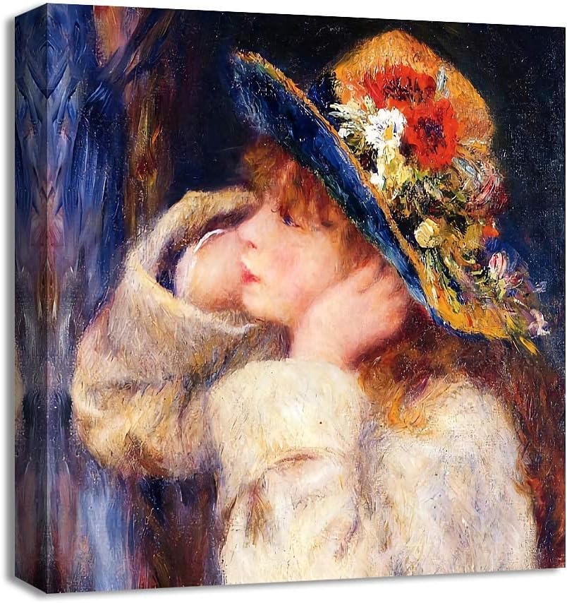SIGNWIN Canvas Wall Art Vase of Flowers by Pierre-Auguste Renoir Canvas Prints Home Artwork Decoration for Living Room,Bedroom - 12x12 inches