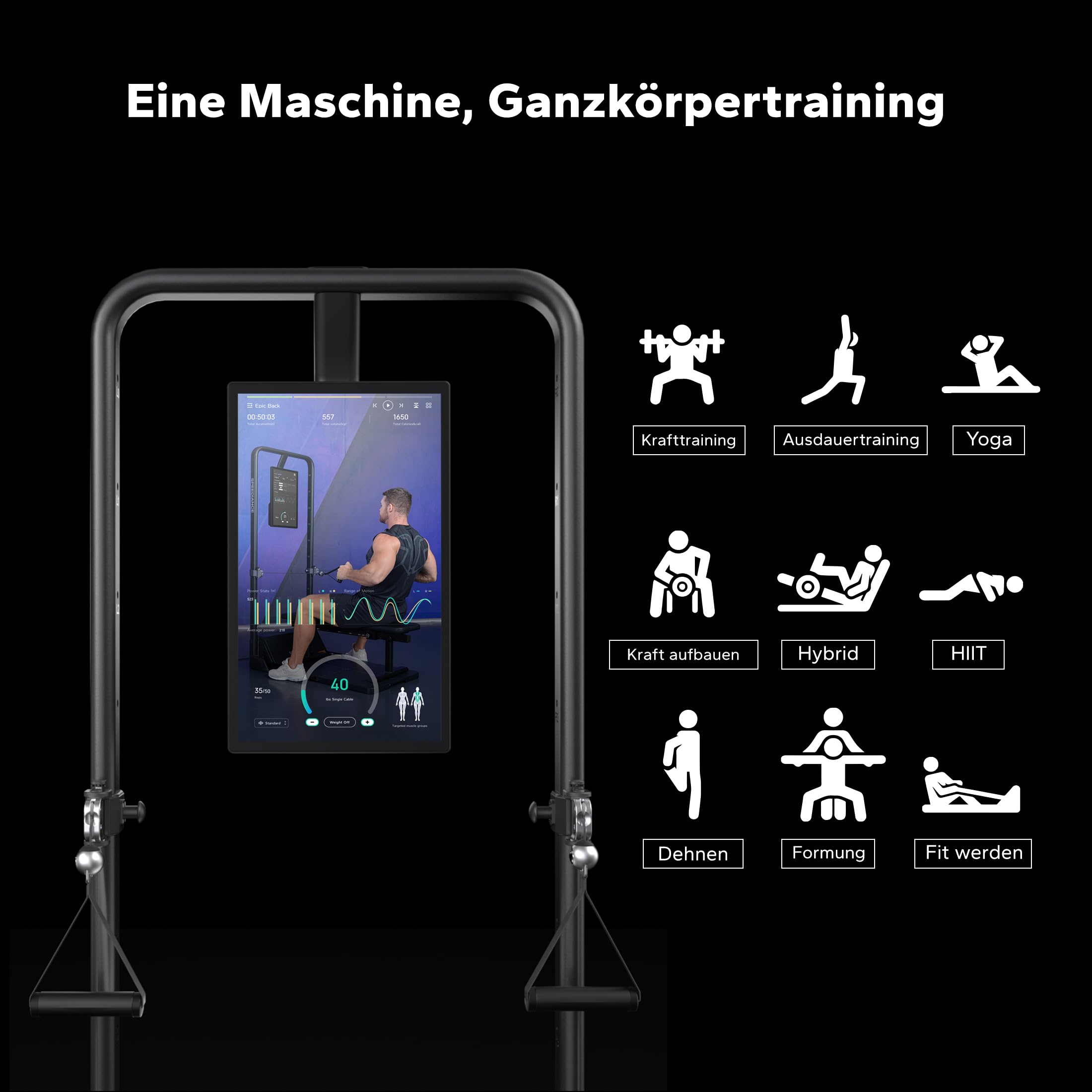 Speediance AI-Gesteuertes Smart Home Gym System - Multifunktionale Smith-Maschine & Ganzkörper-Krafttrainingsgerät, All-in-One Fitnessmaschine mit Digitalen Gewichten und Virtuellem Trainer