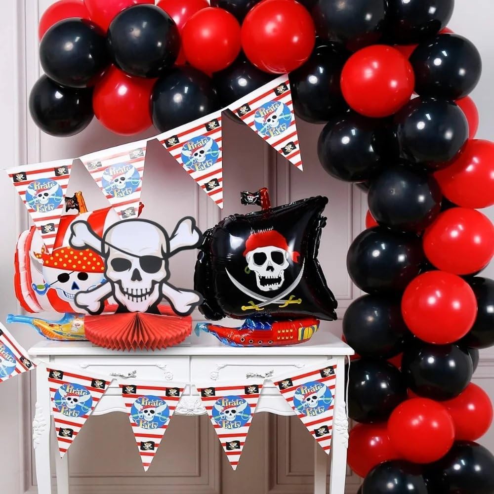 Fun Express Pirate Themed Centerpiece - Eye-catching Party Decoration for Pirate Birthday Parties Baby Showers Nautical Events & More - Fun Design with Bold Colors - Great for Kids & Adults - 1 Piece