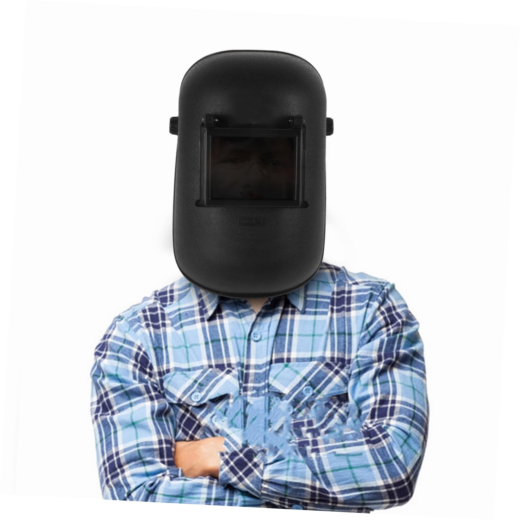 Pantalla de Soldadura Grande Cinta para Cabeza, Casco Negro | Pp, Ligera y Cómoda, para Lugares de Trabajo de Soldadura, Cobertura Amplia