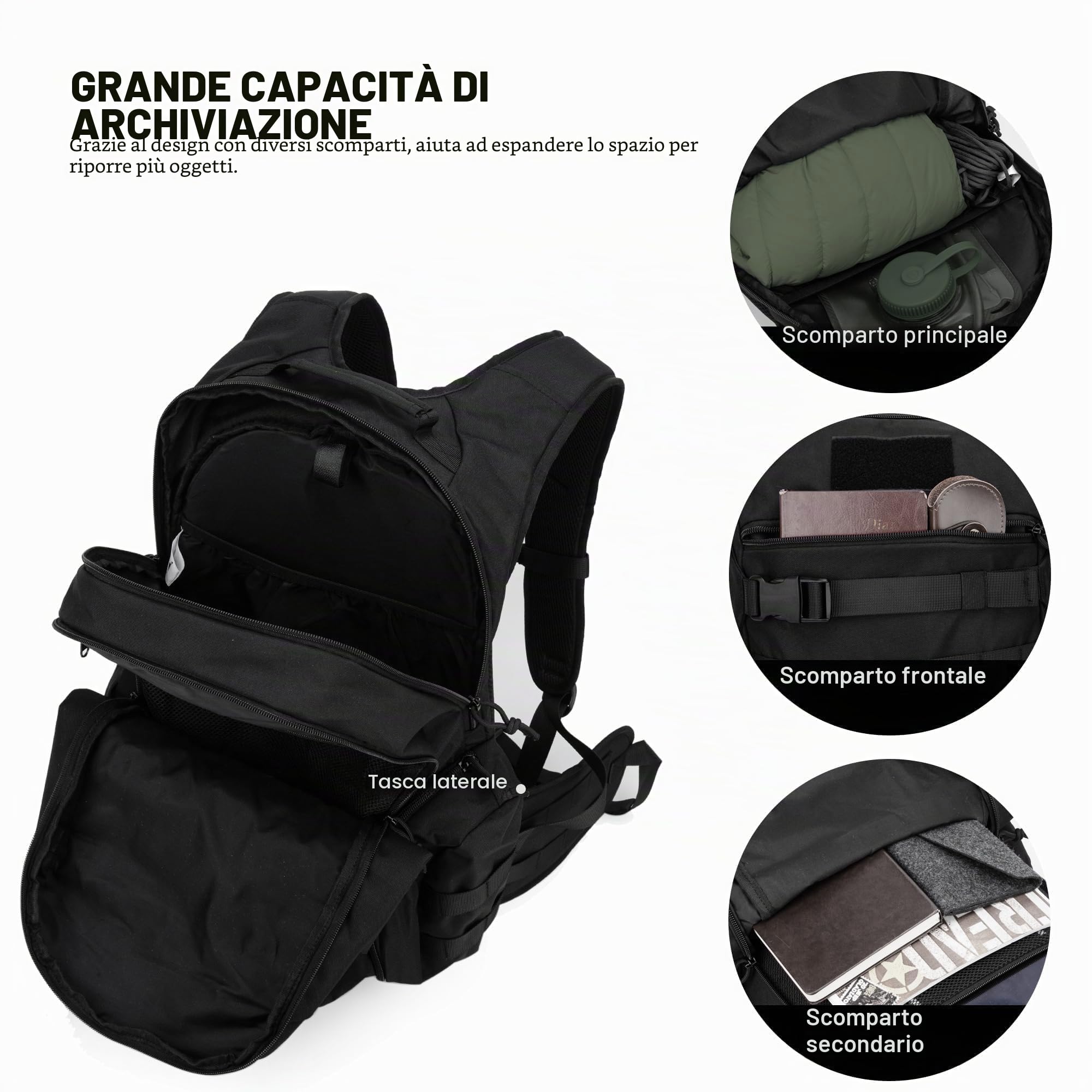 Mardingtop 28L/35L Tattico Zaino Militare Zaino Molle Zaini da Assalto Zaino Unisex Adulto Zaino da Escursionismo Zaino da Viaggio per Campeggio all'aperto Sport Trekking Motociclismo