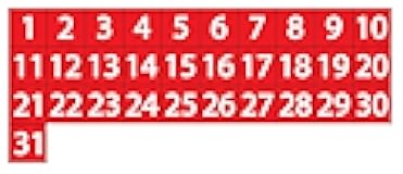 Calendar Date Magnets – Red 0.5” x 0.5” – DCM Solutions – Magnetic Labels for Whiteboards & Magnetic Surfaces – Reusable & Durable Month Date Tiles