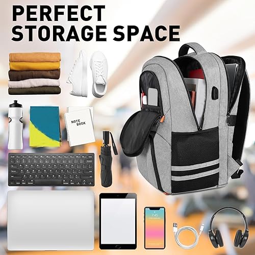 Miniatura 7 de Ytonet Mochila de gimnasio para hombres y mujeres, mochila para hombres con compartimento para zapatos, bolsa deportiva de entrenamiento resistente