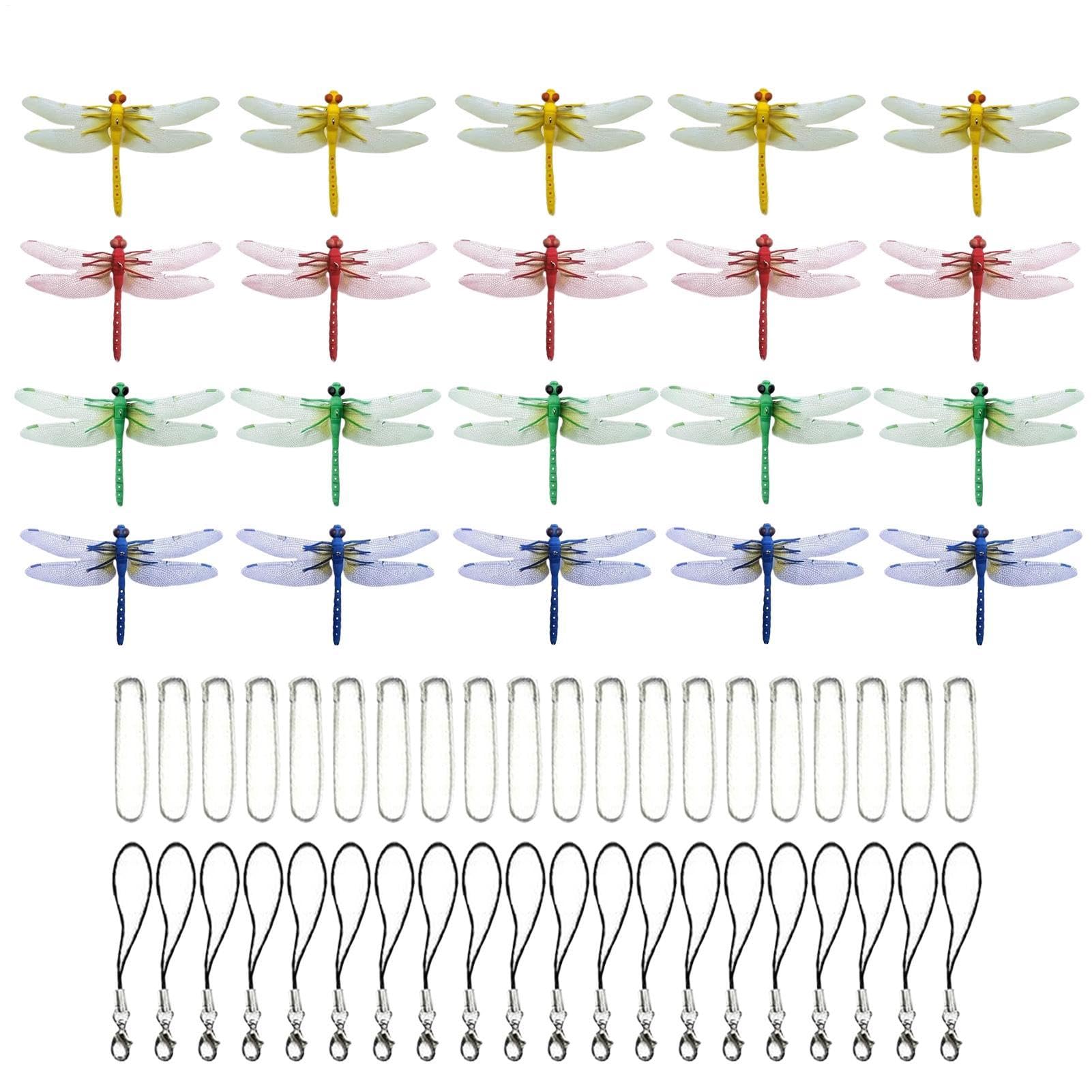 Attaches papillon et 20 ornements de jardin artificiels 3D pour decoration de maison