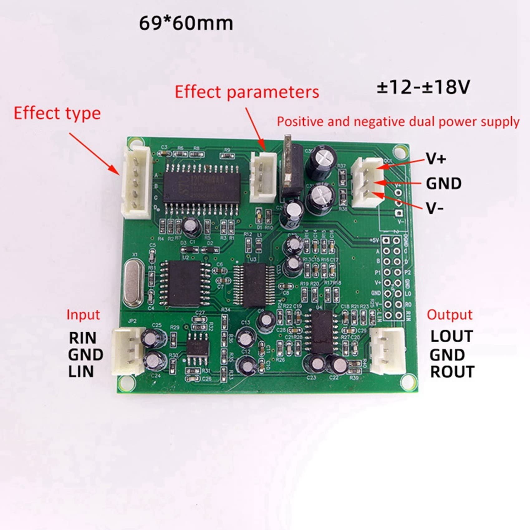 2X Cara OK Board 16 Effetti sonori Riverbero Digitale Scheda Mixer Modulo Mixer Audio Digitale Modulo Effetti Mixer