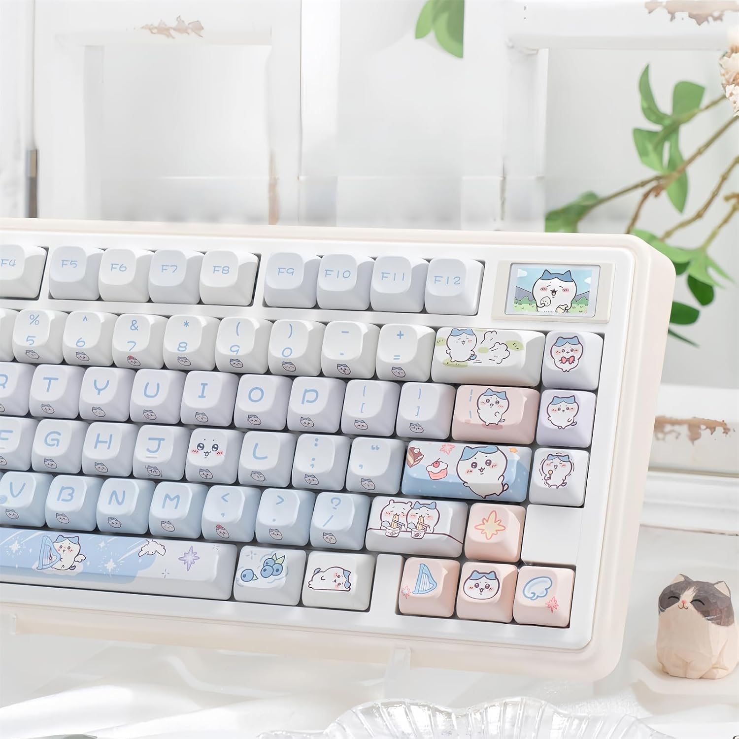 Cute Keycaps,MOC Profile PBT Dye-Sub Kawaii Japanese Anime Keycaps Custom Keyboard Keycap Set 150 Keys Full Size Key Caps for Cherry MX Switches Mechanical Keyboard Creamy Keycap