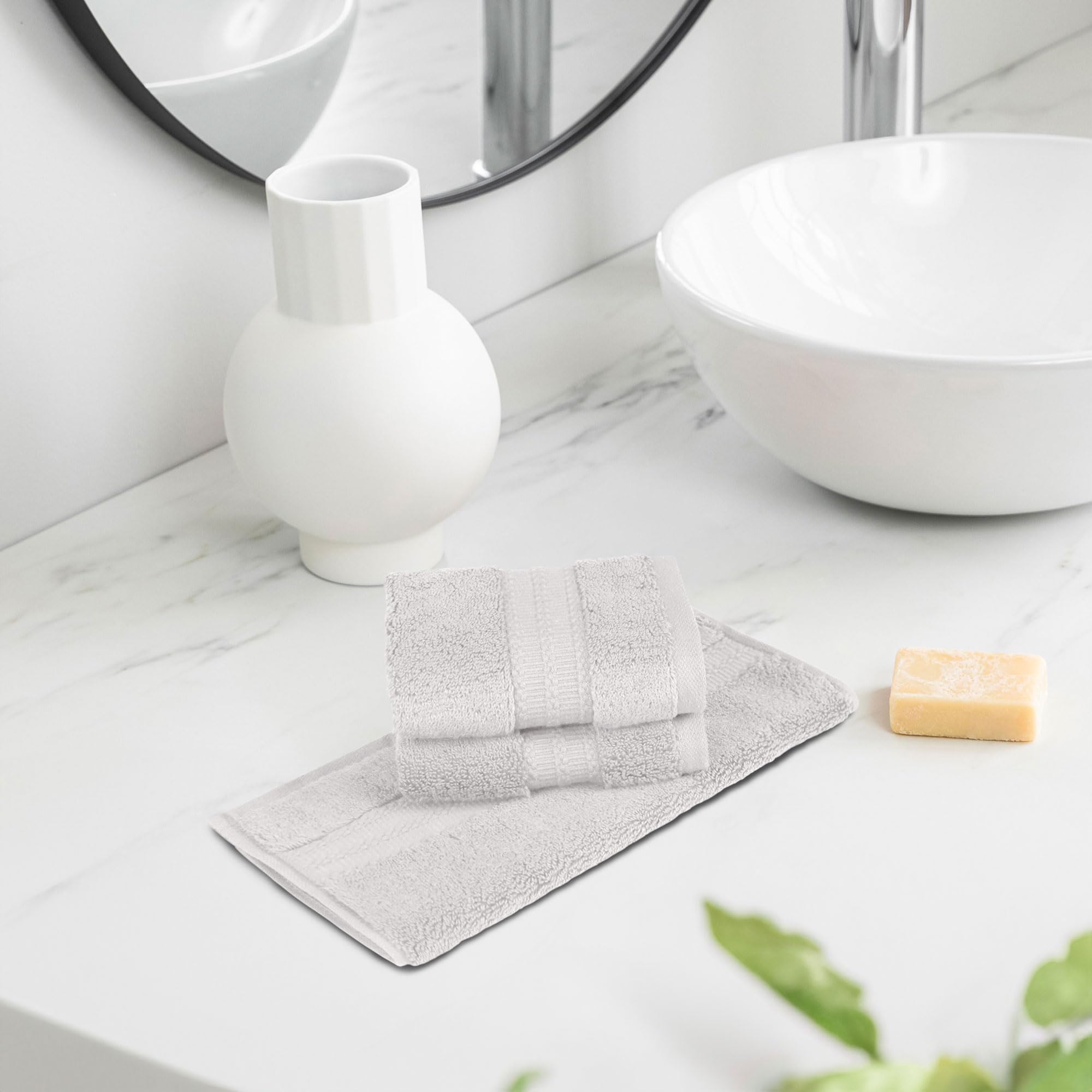 Trident Face Towels, Nectarsoft Collection, Wash Towel, 100% Cotton Towels for Men/Women, 625 GSM, 3 Pc Face Towels - Damon Grey-picture-33