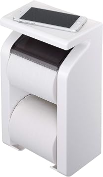 Towa Sangyo Toilet Paper Holder, GR Paper Stock Holder with Shelf, White, Made in Japan
