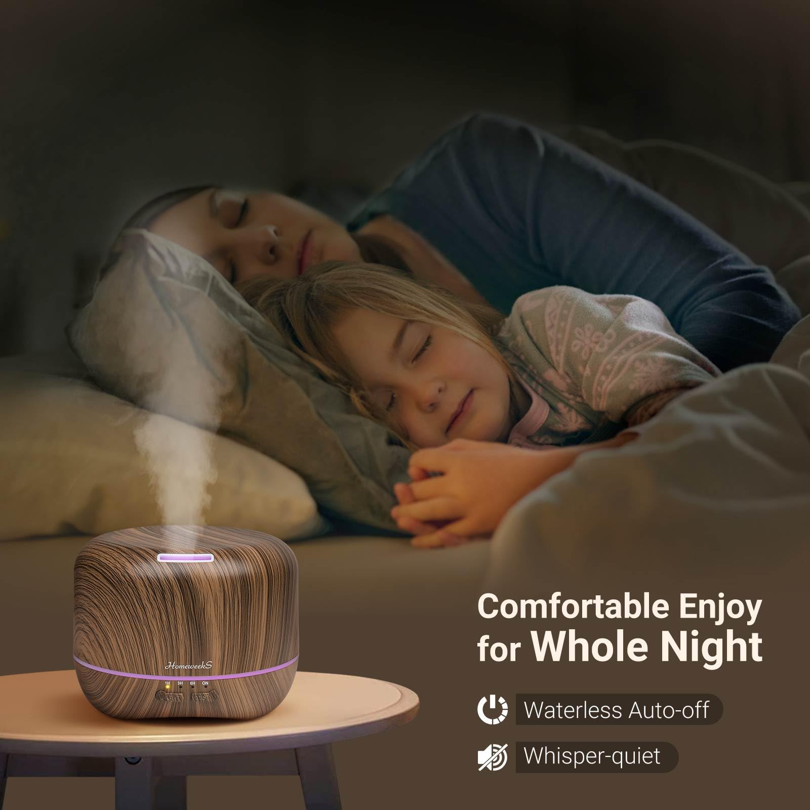 Diffusore di oli essenziali per aromaterapia per ambiente: umidificatore d'aria profumo profumo nebbia fredda diffusore luci colorate legno carino piccolo grande senz'acqua spegnimento automatico