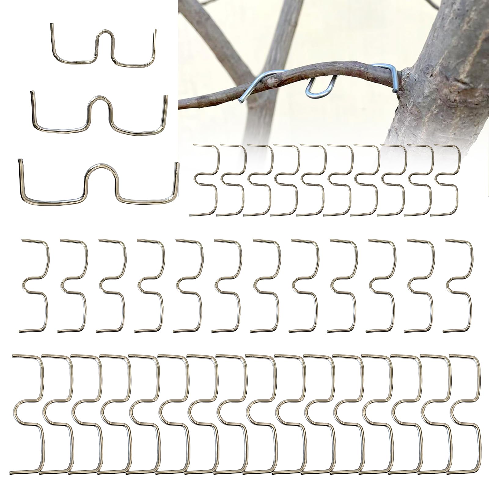 VEGCOO 38 Stück Astspreizer,Astspreizer Für Obstbäume,Zweigspreize Für Gartenbäume,Geeignet Für Apfel,Birnen,Pfirsich,Pflaumen Und Kirschbäume (M8-10 Stück,M10-12 Stück,M13-16 Stück)