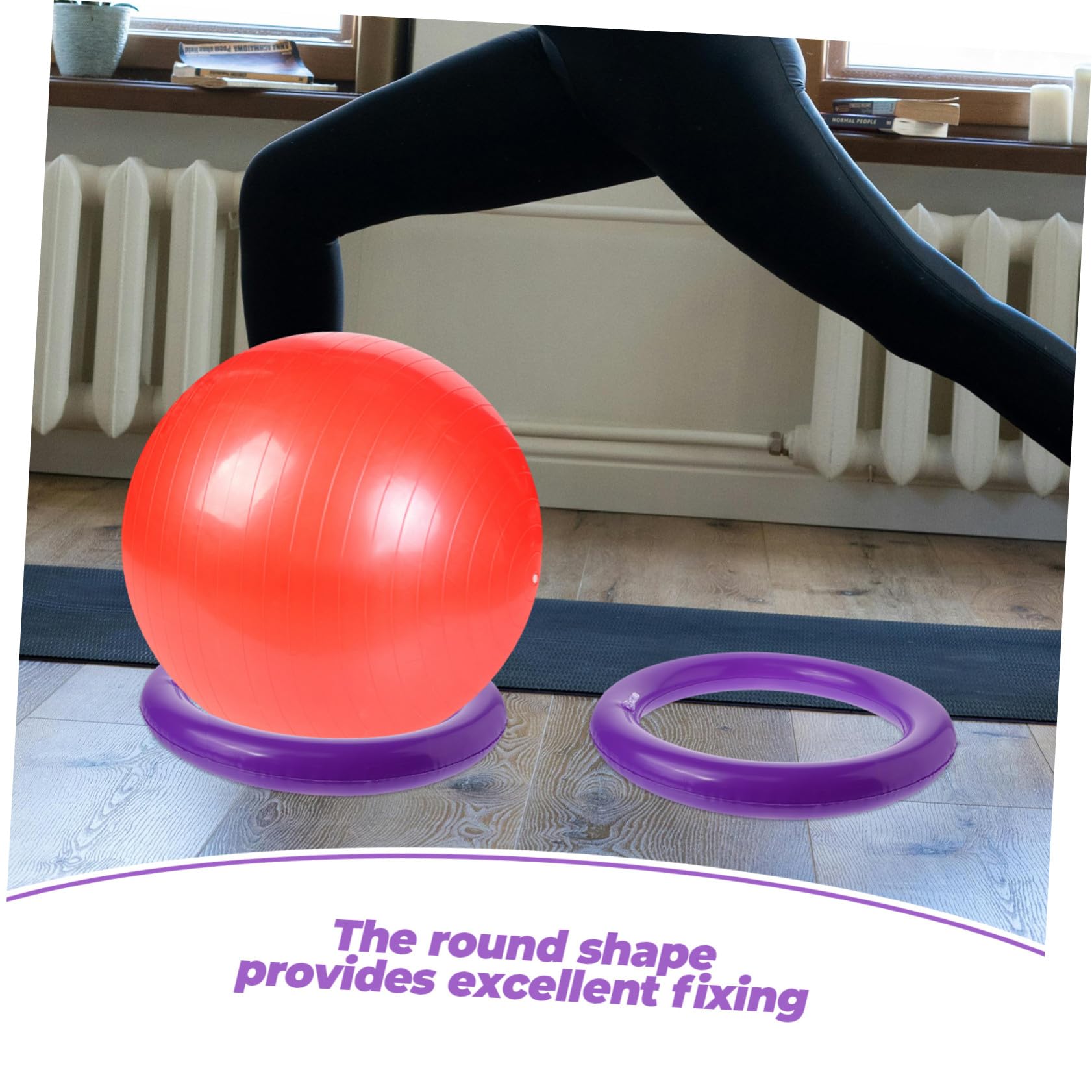 UPKOCH Base de Balle de Yoga Stable avec Anneau Fixe Antidérapant pour Ballon Gym Support Portable Sécurisé pour Exercices de Stabilité et Posture