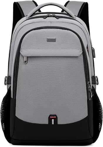 Miniatura 46 de DUSLANG Mochila para portátil de 17 pulgadas para viajes, resistente al agua, mochila universitaria para hombres, bolsa para computadora portátil