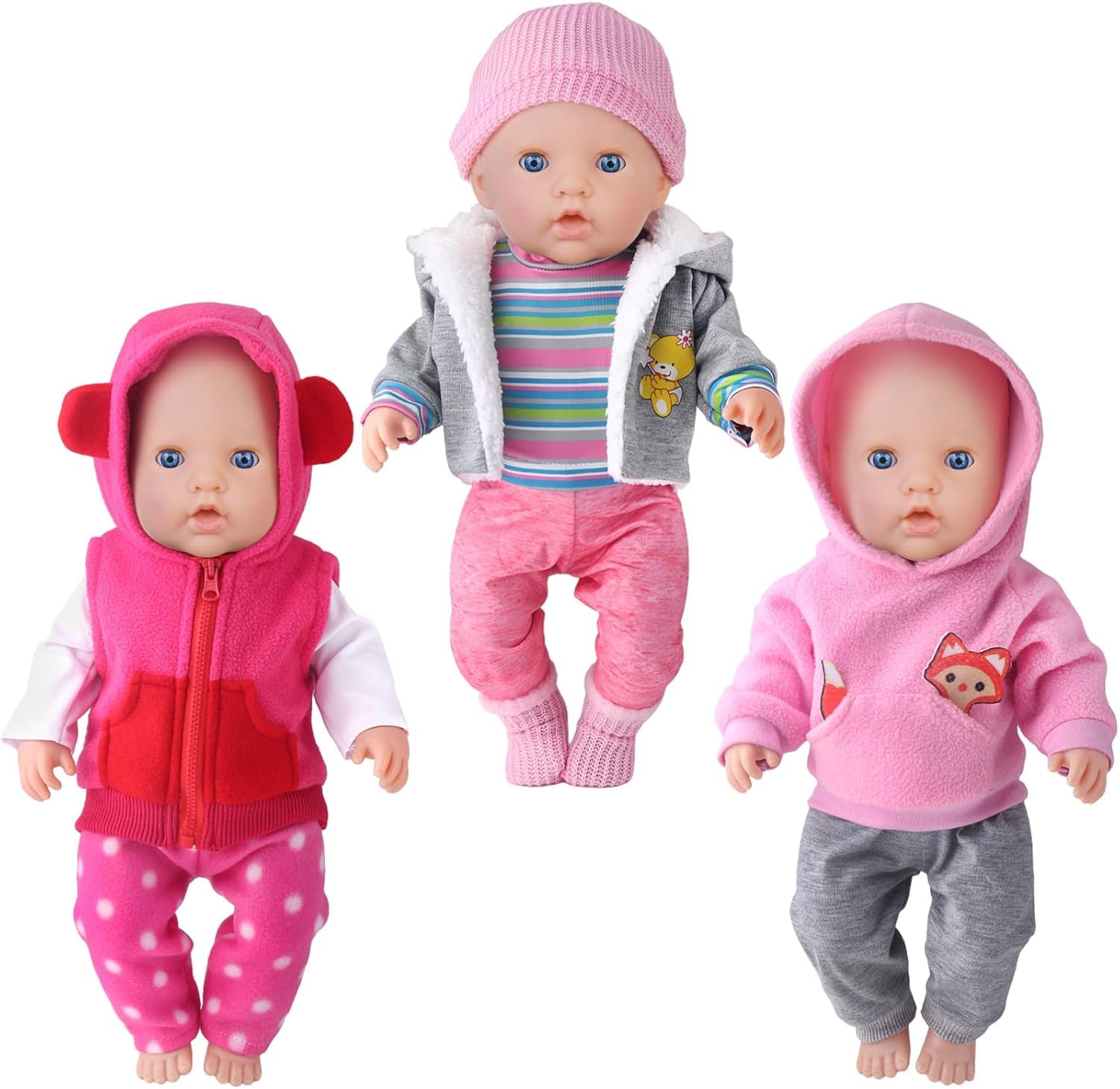 ZITA ELEMENT 3 Sets 14-18 Inch Baby Doll Clothes with Socks