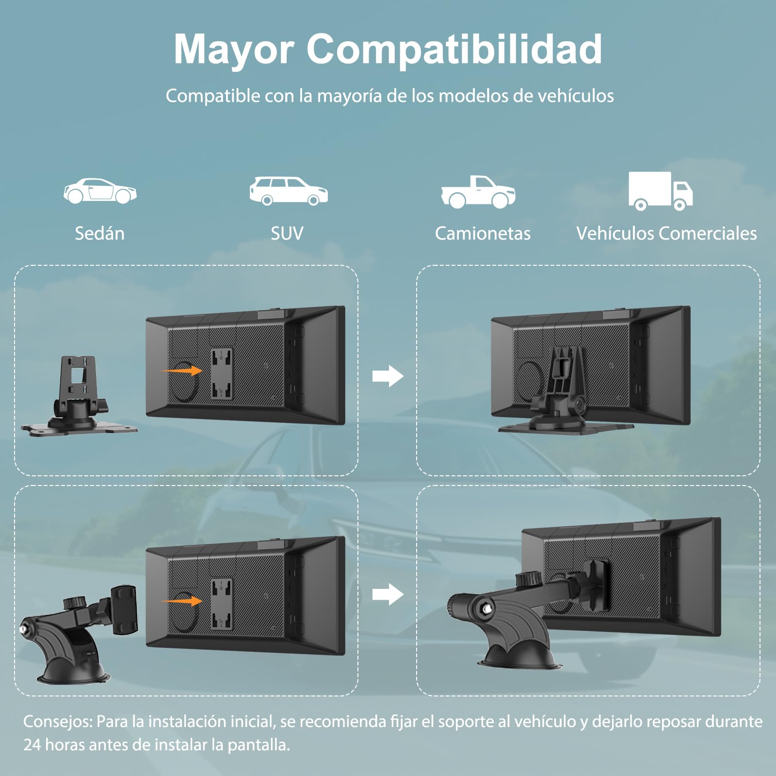 Carpuride W125P CarPlay Pantalla con Net-flix YouTube, Inalámbrico Carplay y Android Auto, 11,26" HD Táctil Pantalla con Cámara Reversa, Android OS, Pantalla Dividida, OTA, Navegación/Siri, BT/FM/AUX.