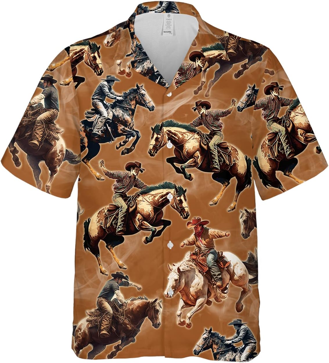 V-DECORPARKS Cowboy Hawaiian Shirts for Men - Mens Hawaiian Button Down Short Sleeve Shirts Set 04
