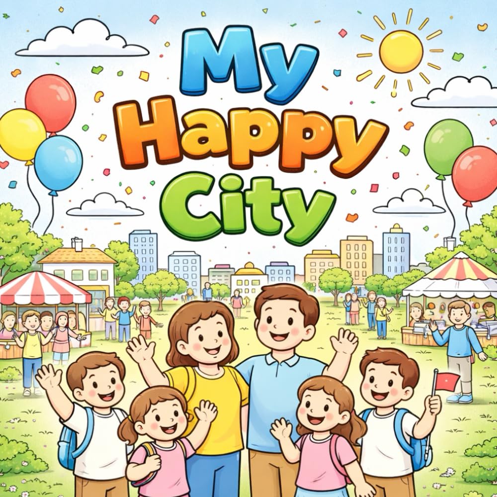 My Happy City: A Coloring Book for Kids Ages 4–8