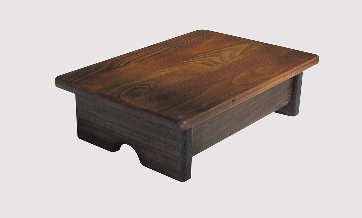 Foot Stool Poplar Wood 4" Tall Salvaged 100 Year Old Wood (Made in The USA) (Walnut Stain)