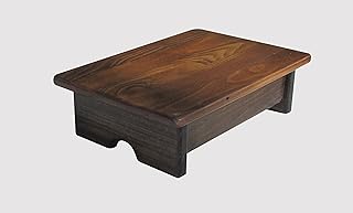 Foot Stool Poplar Wood 4" Tall Salvaged 100 Year Old Wood (Made in The USA) (Walnut Stain)